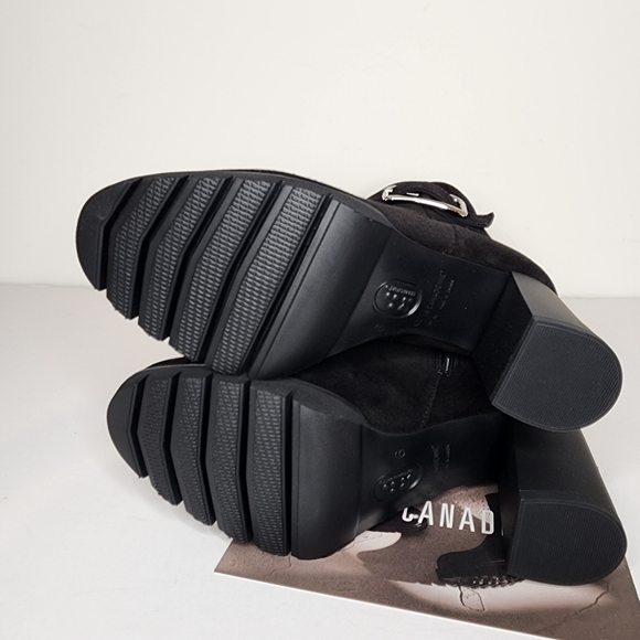 La Canadian Milo Womens Suede Block Heel  Booties in Black Size 6 - Picture 4 of 6